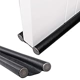 Ksvaye 2 Piezas Burlete Puerta Entrada, Burlete para Puertas Cortaviento y Aislante, Burlete Bajo Puerta Cortable para Prevenir Eficazmente el Polvo, Los Insectos, el Aislamiento Acústico (Negro)