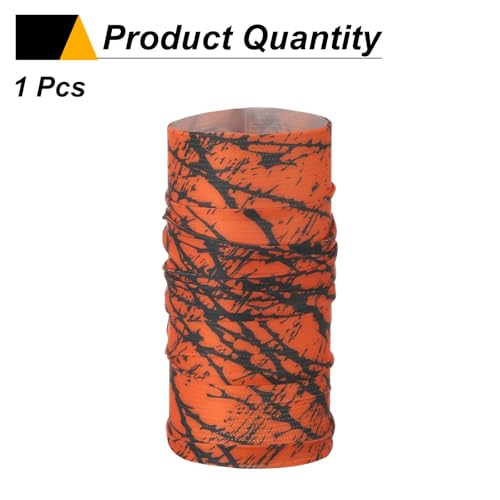 HARFINGTON Summer Cooling Neck Gaiter Sun Protection Face Mask Fishing Neck Gaiter Unisex Sunscreen Breathable Bandana for Hiking Outdoor Sports, Orange/Black3