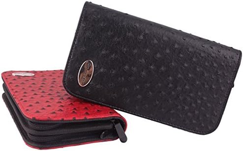 Hair Stylist Scissor Holder Pouch Cases for Hairdressers, Salon Tools Holster Bag, Pu Leather, Ostrich Pattern
