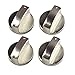 SIYI-XIU 4Pcs Perillas de Control 6mm Botones Perillas de Cocina Metal Mandos Cocina Gas para Mayoría las Horno,Cocina,Estufa de Gas,Plata