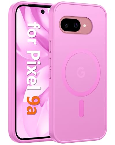Image of FNTCASE for Google Pixel 9a Case: [Compatible with Magsafe] Translucent Matte Magnetic Phone Cover - Military Grade Drop Protection - Shockproof Protective Cases for Pixel 9A (Pink)