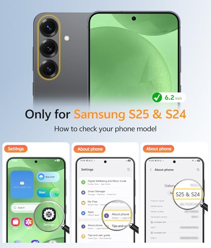 Image of FNTCASE for Samsung Galaxy S25 /S24 Case: Galaxy S24 /S25 Phone Case [Fit with Magsafe] Translucent Matte Case [Screen Protector] Military Grade Shockproof Protective Phone Cover-Green