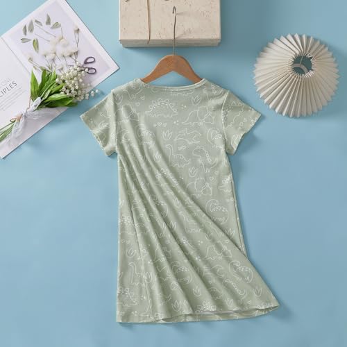 Cotton Nightgowns Girls Sleep Shirts Pajamas Short Sleeve Nightdress Toddler Nightie Dress2