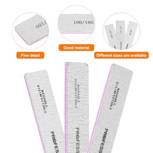HARFINGTON 5 peças de varas de lixa 80/100/180 grãos de polimento em forma de lua dupla face para mo