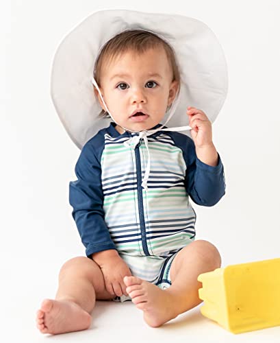Image of RUGGEDBUTTS Baby /Toddler Boy Swimsuit, One Piece Zipper Rash Guard Sunsuit with UPF 50+ Sun Protection