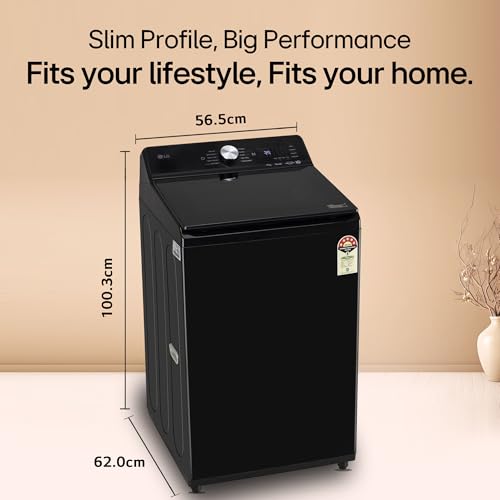 Image of LG 11 Kg, 5 Star, AI Direct Drive Technology, Wi-Fi Enabled, Inverter Direct Drive, Fully Automatic Top Load Washing Machine (TX511SWO, Turbodrum, In Built Heater with Steam, Turbowash, Onyx Black)