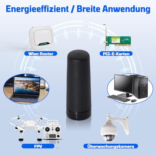 Eightwood WiFi Antenne 2.4GHz Antenne MIMO WLAN Antenna SMA Antenna Für WiFi Router Kamera PC Mainboard Bluetooth FPV Camera Monitor ZigBee usw.