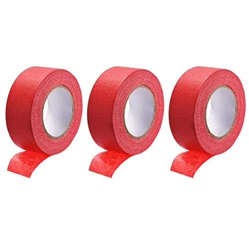 DMiotech 3Pcs 1 inch x 21 Yards Masking Tape Painters Tape Rolls for Crafts, Labeling, DIY Decorative Red