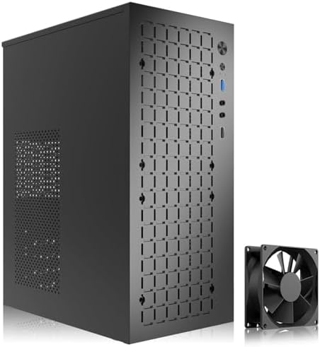TGDGAMER Matx Case:High Airflow Micro ATX Case, Support MATX, Mini-ITX, Micro ATX Case Slim with USB3.0x1 I/O Port, Black with 80MM Fans