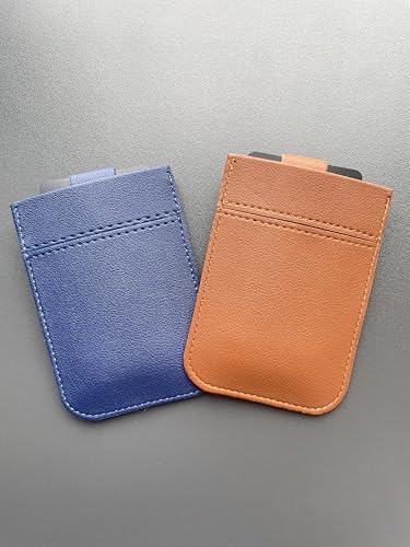 2PCS Minimalist Wallet - Pull-Out Card Organizer Credit Card Holder Rfid Blocking Hidden Small Card Carrier Wallet Women Men (Dark blue brown)4