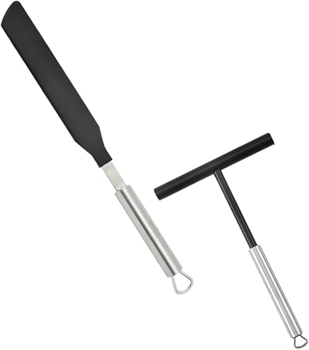 DOITOOL 1 juego de utensilios de crepé de acero inoxidable espátula de masa para decoración de pasteles y hacer panqueques