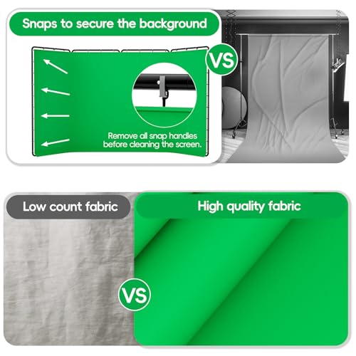 GLOSHOOTING 7.87x13.12ft Portable Green Screen Backdrop Kit, Large Collapsible Greensceen Photography Background with Heavy Duty Stand for Parties, Photo Studio Video Shooting, Live Streaming, Stage by GLOSHOOTING - Used condition - Image 3