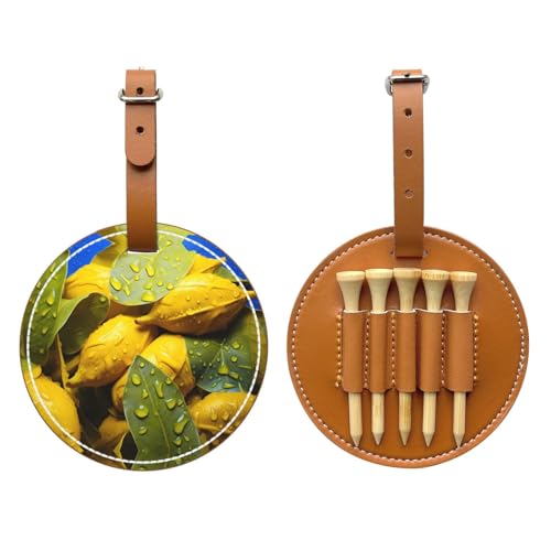 Green Leaf Droplet Brown Printed Golf tee Storage Bag - Portable Design, Easy to Organize tee
