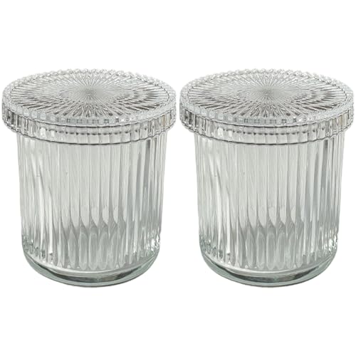 Zkydhbd Contenedor de hisopo de algodón de doble vidrio, higiénico, sellado, organizadores de baño para almacenamiento de encimera y decoración del hogar, lujosas decoraciones de baño