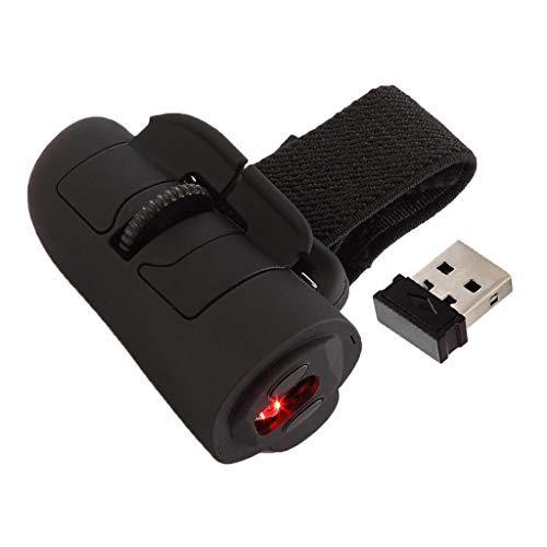Souris doigt sans fil USB optique noire ergonomique pour ordinateur
