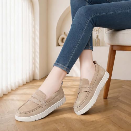 Image of QAE Loafers for Women Comfortable Slip On Shoes Casual Fashion Sneakers