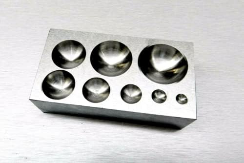 JTS Dapping Punch Set Steel Forming Block and 8 Punches 5-27mm Doming Jewelry Making