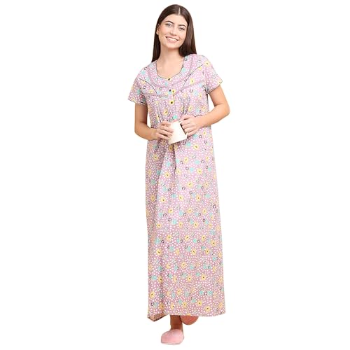 Image of Sweet Dreams Women's Cotton Maxi Night Dress Nightgown