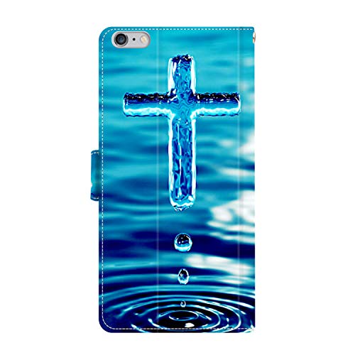 Yaolang Iphone 6/6S Plus Wallet Case, Christian Christ Cross Pu Leather Standable Wallet Phone Case With Card Holder Magnetic Hold For Iphone 6/6S Plus #TOP1