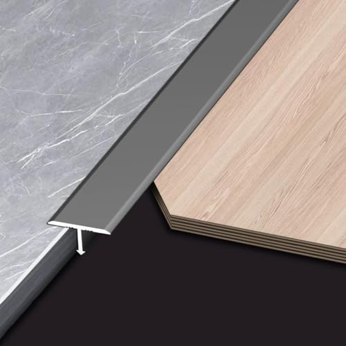 Bande de transition de sol en T en aluminium gris 20mm x 1m lot de 3