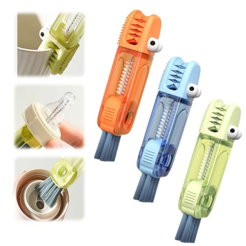 Image of 3 in 1 Multifunctional Cleaning Brush Set - Bottle, Cup, Gap Cleaner (3PCS)