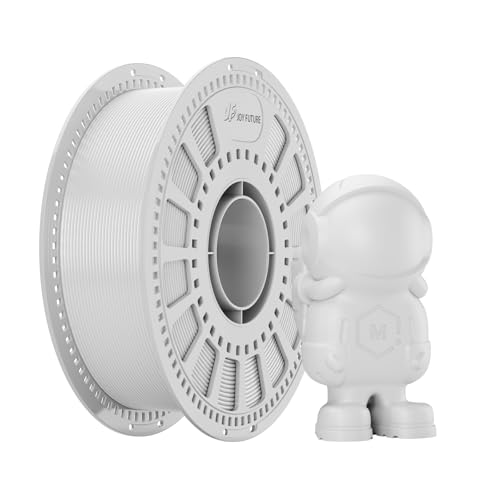 JOY FUTURE PLA+ 3D Printing Filament, PLA Plus Filament Neatly Wound 3D Printing Filament 1.75mm Dimensional Accuracy +/- 0.02 mm Fit Most FDM 3D Printers, 1Kg Spool (2.2lbs) (White)