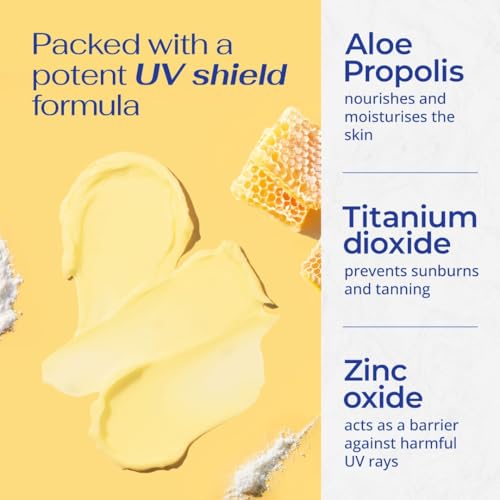 Image of Aloe&Me Pore Minimising Sunscreen Gel with Yellow Aloe Propolis, No White Cast, Broad Spectrum PA +++, Fades Tan Enchances Glow, 50g