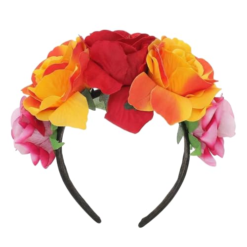 VASANA - Couronne de fleurs mexicaines - Accessoires pour cheveux - Guirlande de cheveux pour mariage, anniversaire, fête d'Halloween