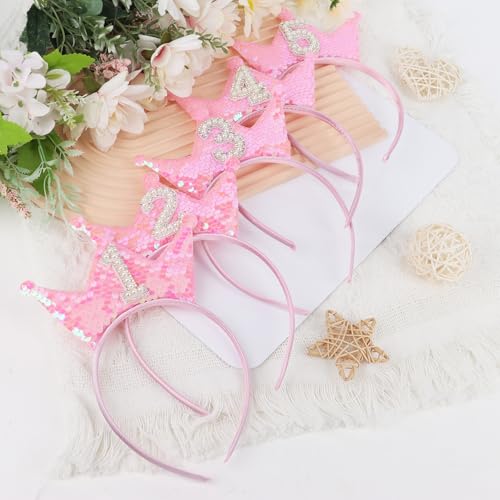 Birthday Crown Headband Pink Glitter Birthday Headbands for Girls 2nd Bday Outfit 2 Year Old Girl Gifts4