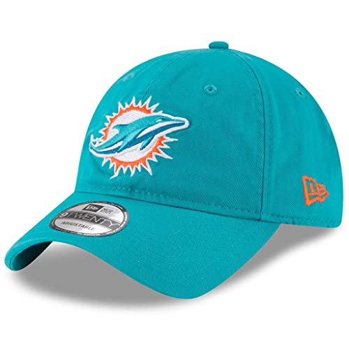 New Era Womens NFL Core Classic 9TWENTY Adjustable Hat Cap One Size Fits All (Miami Dolphins Aqua)