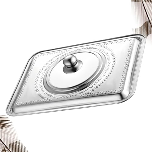 Couvercle antiprojections rectangulaire en acier inoxydable pour protection de cuisson - 7