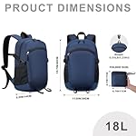 Lightweight Packable Foldable Collapsible Travel Backpack Water-Resistant Hiking Daypack for Women Men (Navy Blue) - Image 3