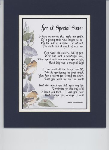 Genie's Poems Sister Poem - Sister Verse - Sister Gift - Sister Saying - Sisters Birthday - Sisters 40th Birthday - Sisters 50th Birthday