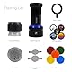 Bowens Mount Optical Snoot Kit für Aputure Amaran 100X/D, 200X/D, 150C, 300C, 600X Pro, Godox SL60 – Spotlight Projektion mit 5 Farbfiltern, 30 Gobos und 5 speziellen Farb-Gobos.