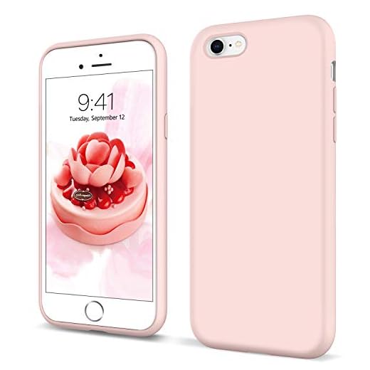 YINLAI iPhone 6S Case iPhone 6 Case Liquid Silicone Soft Rubber Cover Non Slip Microfiber Cloth Lining Cushion Shockproof Protective Durable Phone Case for iPhone 6/6S,Pastel Pink