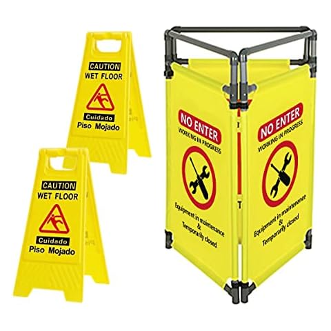 CERLMLAND 2P Caution Wet Floor Sign & Do Not Enter-Signs Elevator Maintenance Caution Sign Cover