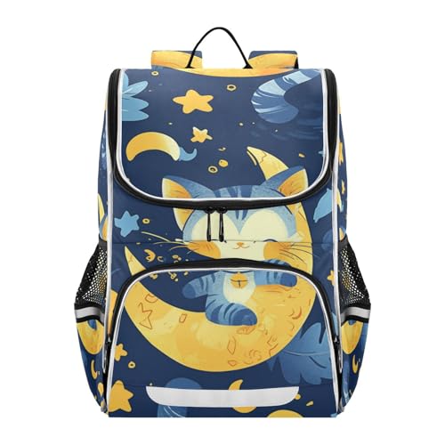 Mochila infantil de gatos espaciales ergonómica y reflectante para evitar dolores de espalda