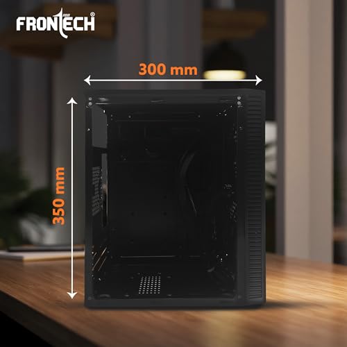 Image of Frontech Rainbow Silver Premium Computer Cabinet, Dual 120mm Rainbow Fans, USB 3.0, Optimised Airflow, Transparent Side Panel - Silver Premium Range (FT-4336)