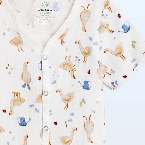 Image of The Boo Boo Club Kid'S 100% Muslin Organic Cotton Printed Button Shirt and Short Set | Half Sleeve Shirt | Summerwear Set | Kids Cothing Wear Set