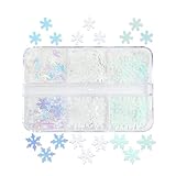6 rejillas coloridas de copos de nieve con purpurina calcomanías de Halloween Navidad uñas purpurina copo de nieve lentejuelas para bricolaje resina manualidades copo de nieve purpurina calcomanías