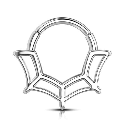 OUFER 16G Septum Rings, Spider Web Septum Jewelry, Halloween Daith Piercing Jewelry, 316L Surgical Steel Silver Daith Helix Earrings For Women, Septum Nose Rings for Women Men-8MM