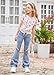 DOCOLL Jeans for Tween Girls with Bow Decor Cute Flare Leg High Waist Denim Pants Y2K Fashion Preppy Clothes 16Y Blue