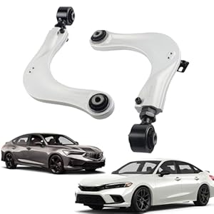 BP67476 2x Aluminium Alignment Rear Camber Kit Adjustable Camber Arms Compatible With 2016-2024 Honda Civic Accord CR-V Rear Forged Pair Left Right Adjustment Kit Silver Replaces 67476