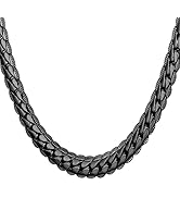 VIEN Stainless Steel Necklace Punk Black Steel Bicycle Chain Men Necklace Boys Curb Chain Necklace