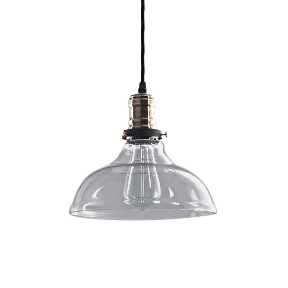 XYBZJP Retro Industrial Style Ceiling Light Fixture, E27 Screw Single-head Chandelier, Glass Pendant Light Lampshade, Balcony Living Room Kitchen Island Hanging Lamp