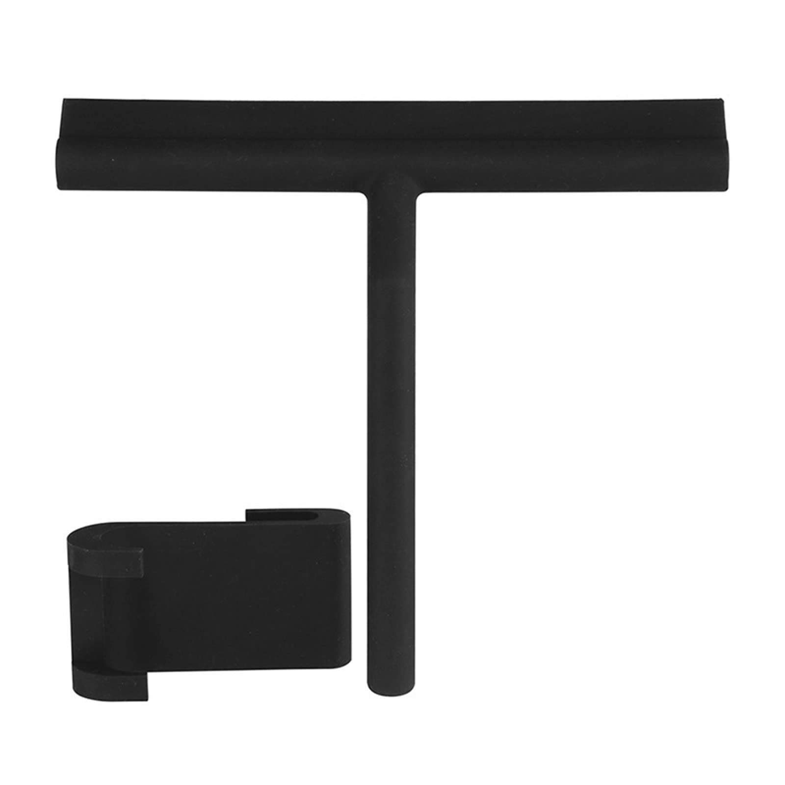 Multicolor Silicone Squeegee with Hook for Shower Mirror(Black With Hook)