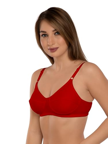 Image of Daisy DEE Women's Cotton Seamed Non-Wired Regular Straps Full Coverage Non-Padded Bra - NSHTL