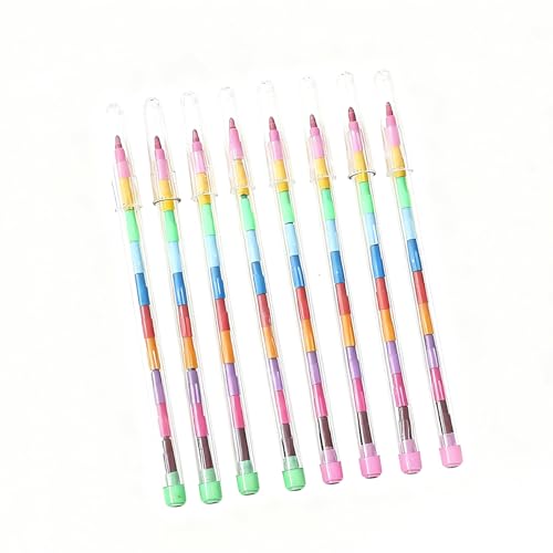 CHENINKJG 16 lápices de cera de colores para niños - lápices de dibujo creativos para proyectos de arte y actividades de pintura, para niños, regalo de oficina, suministros escolares