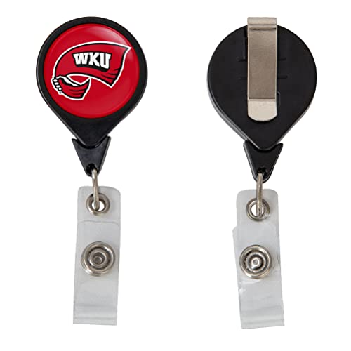 Desert Cactus Western Kentucky University Retractable Badge Holder WKU Hilltoppers ID Reel with Ticket Clip for Lanyard, Work, School & Office Access