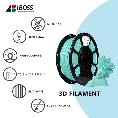 Image of iBOSS Matte Mint Green PLA+ Filament 1.75mm, 3D Printer PLA Plus Filament, Dimensional Accuracy + /- 0.02 mm, Higher Toughness Clog-Free Filament for Most FDM Printers, 2.2lbs